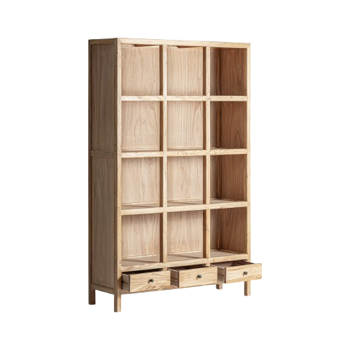 Librería de madera de olmo reciclado