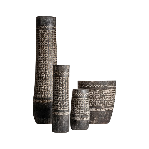 Macetero artesanal de madera