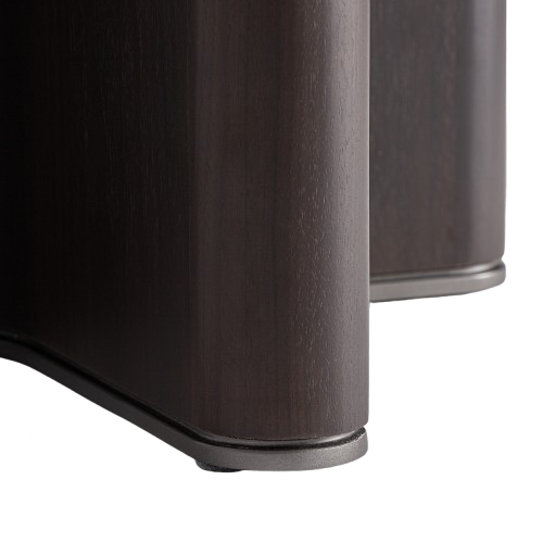 Mesa auxiliar de madera y cristal