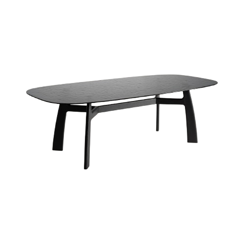 Mesa de comedor de madera y cristal templado