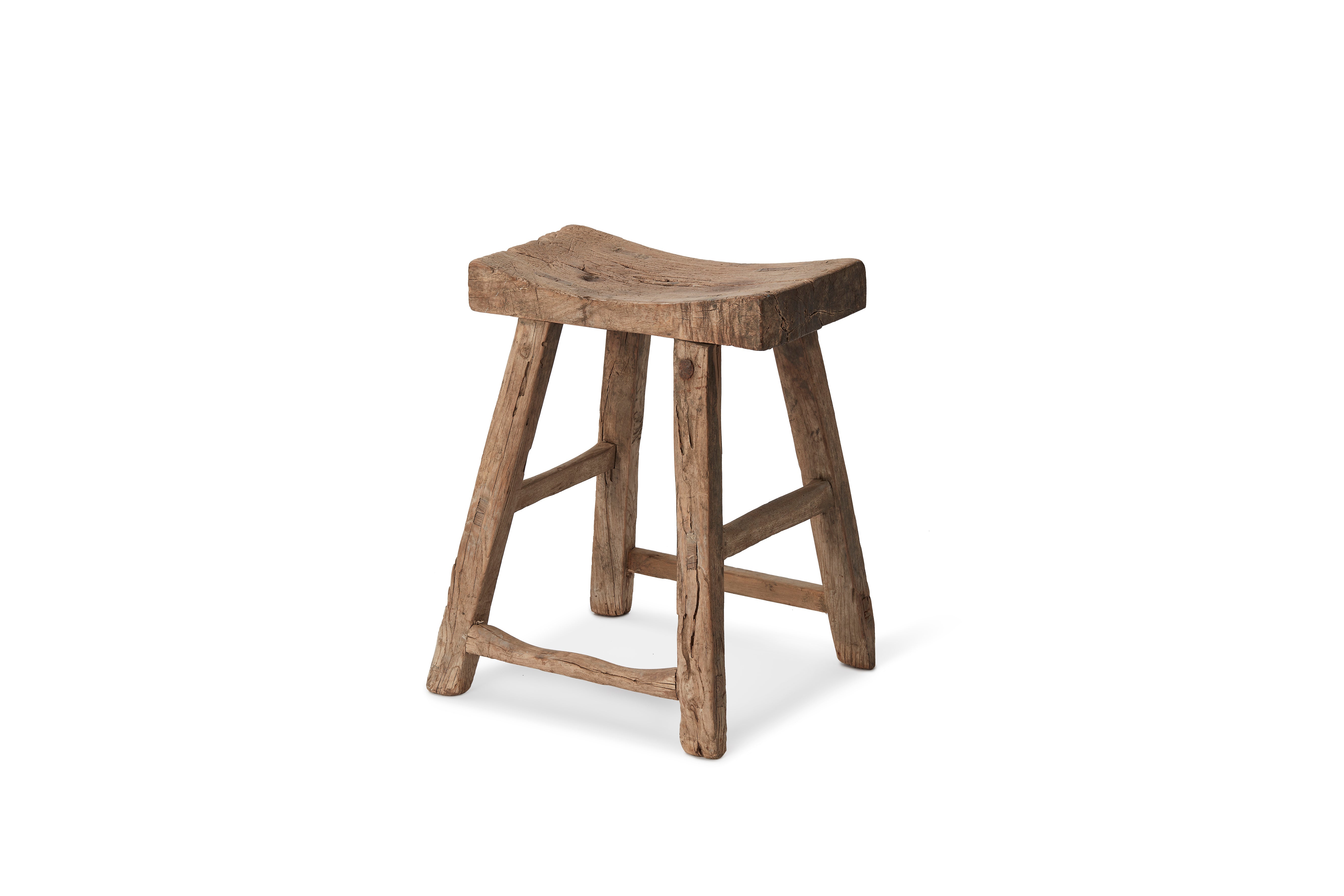 Taburete de olmo de Shanxi - Siglo XIX