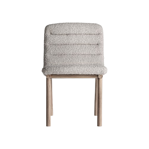 Silla de madera de olmo y tapizado beige