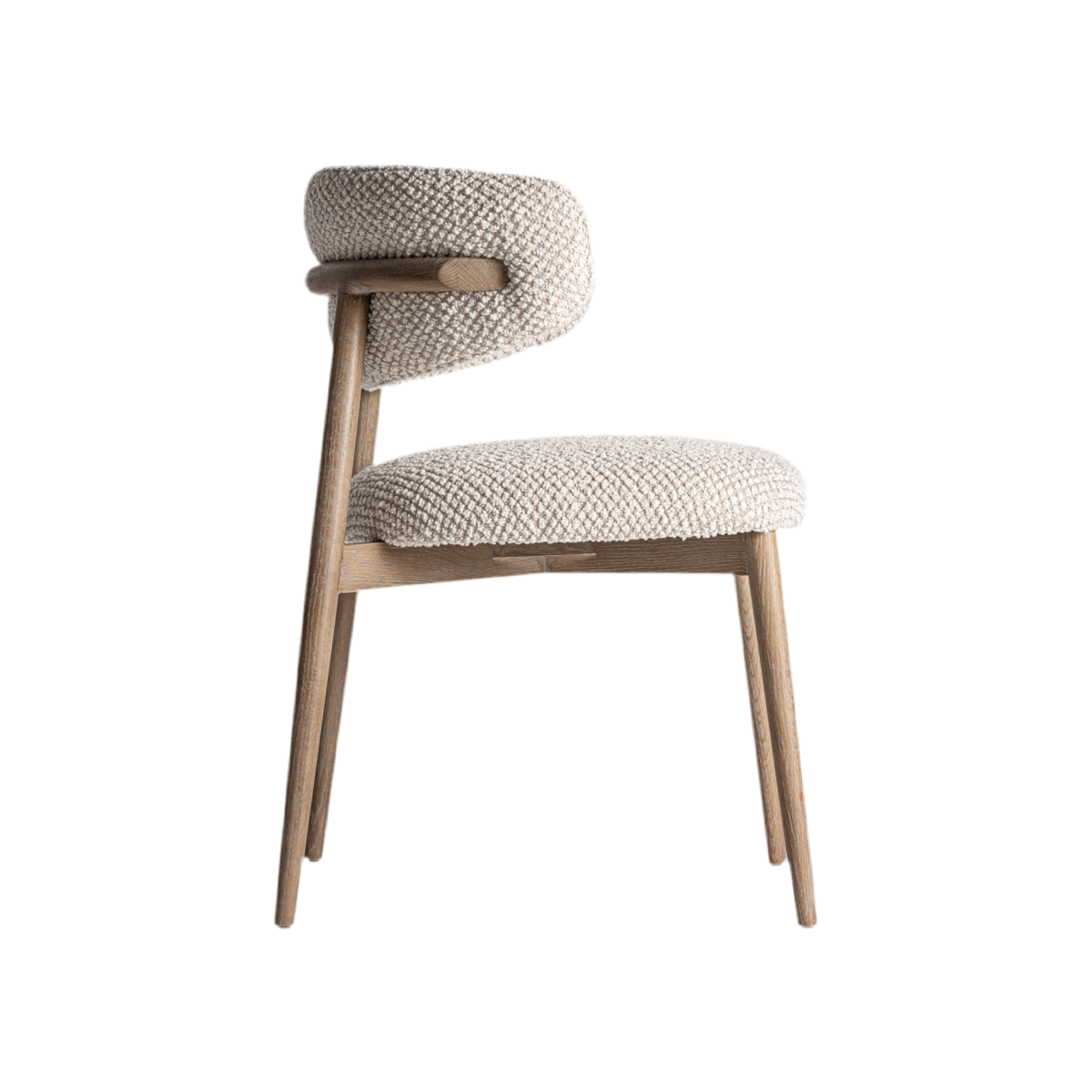 SILLA madera de fresno / tejido bouclé