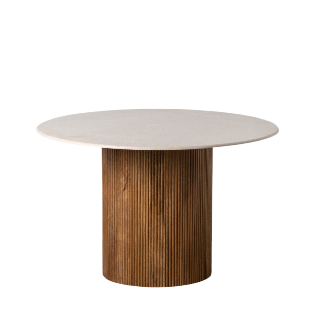 MESA COMEDOR MARMOL / MADERA DE MANGO 120CM