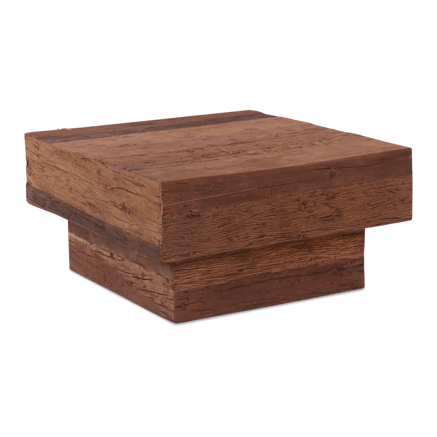 Mesa de centro de madera maciza de teca reciclada