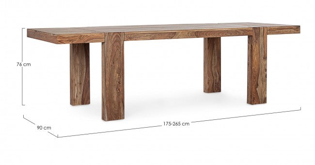 Mesa comedor extensible madera sheesham 175-265cm