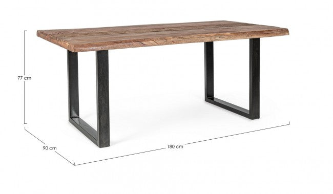 Mesa comedor madera de acacia / acero 180cm