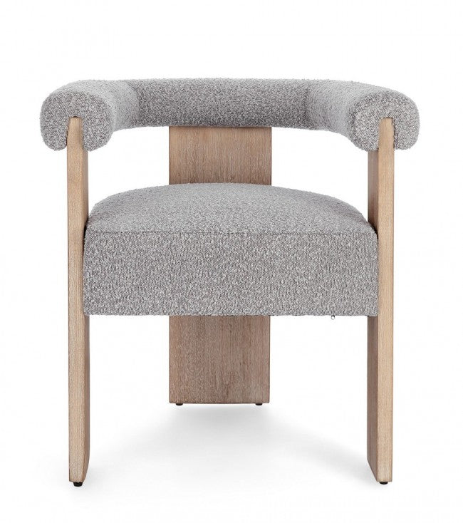 Silla tejido bouclé / rubberwood