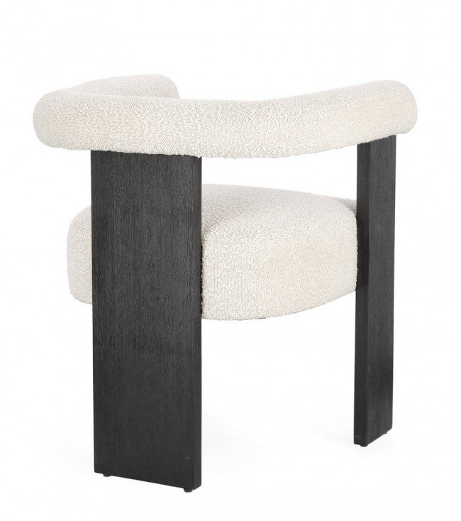 Silla tejido bouclé / rubberwood