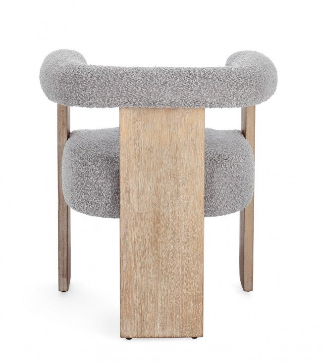 Silla tejido bouclé / rubberwood