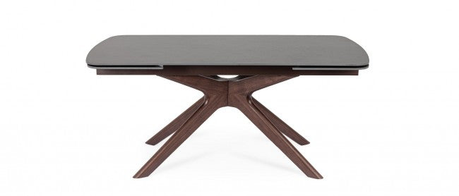 Mesa comedor extensible gres pocelánico / nogal 170-250cm