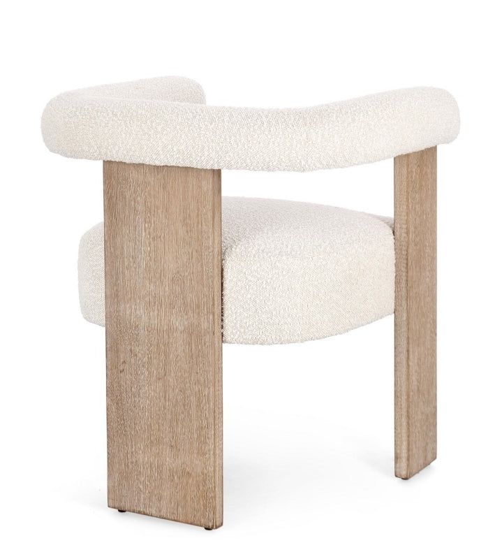 Silla tejido bouclé / rubberwood