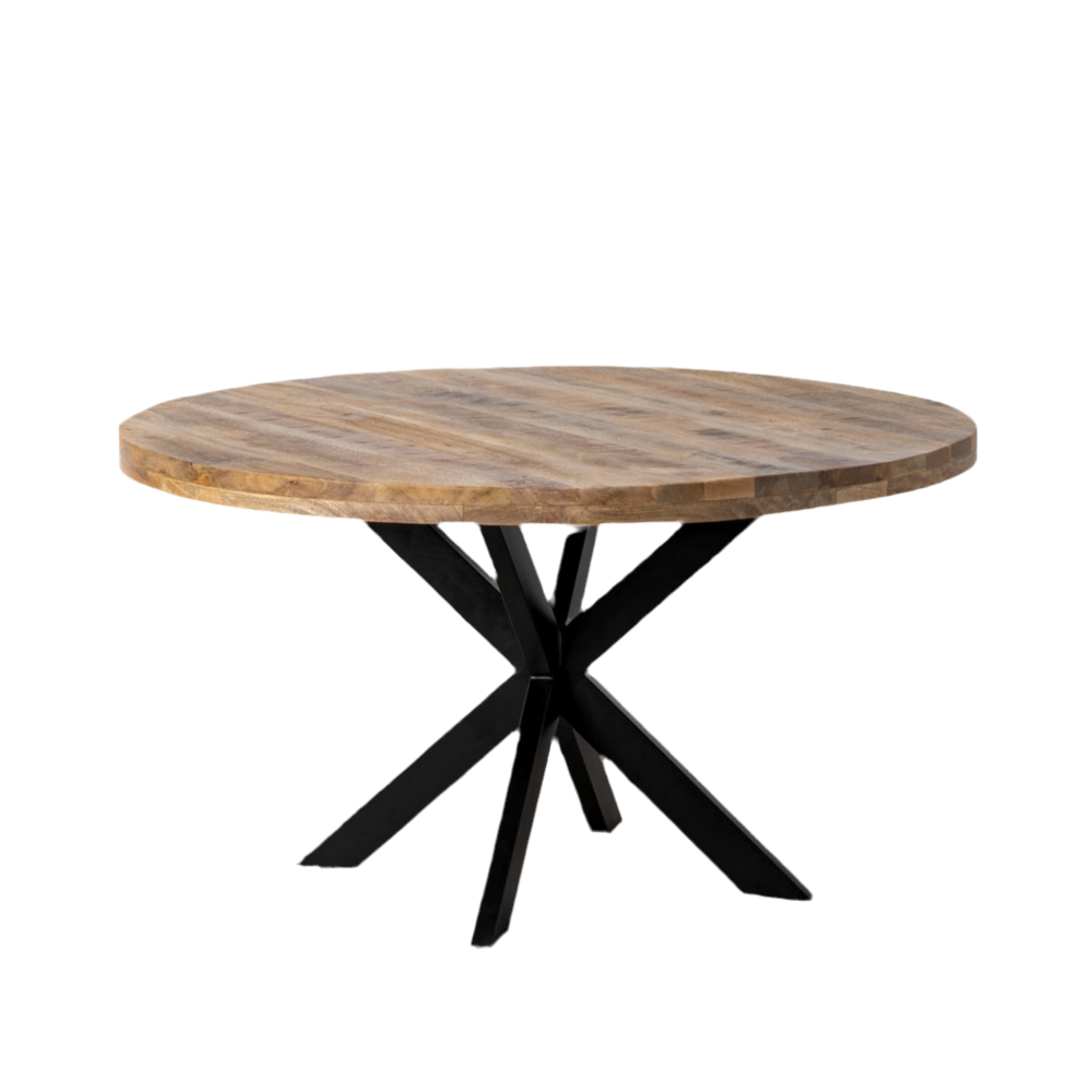 MESA COMEDOR MADERA DE MANGO / HIERRO 140CM