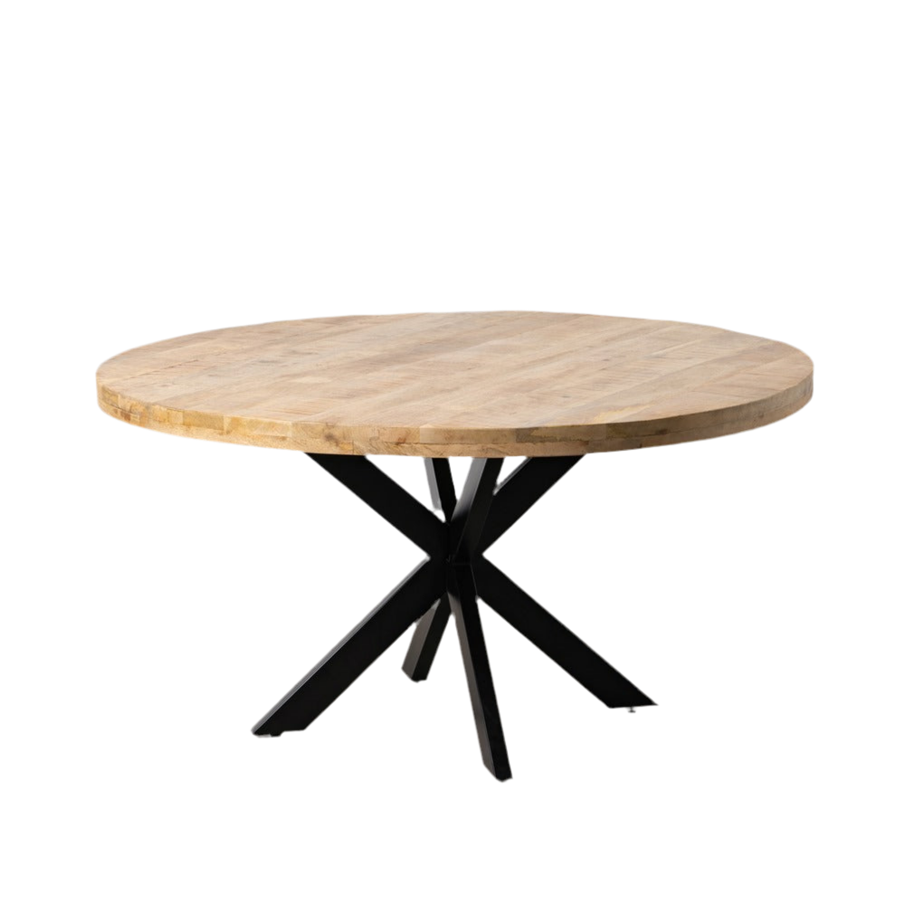 MESA COMEDOR MADERA DE MANGO / HIERRO 150CM