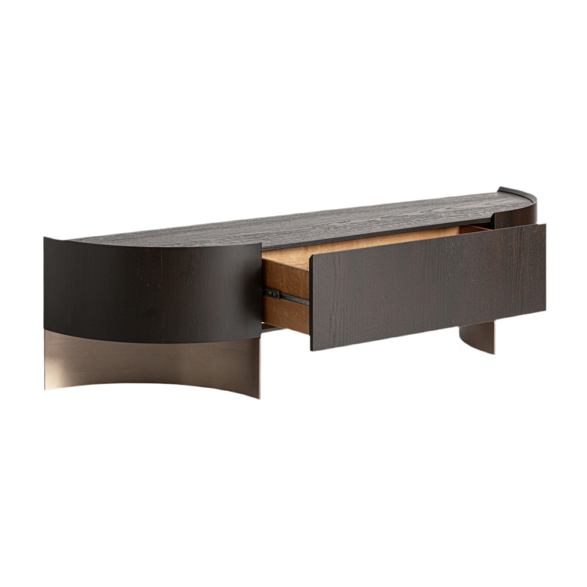 MUEBLE TV MADERA ROBLE / BRONCE