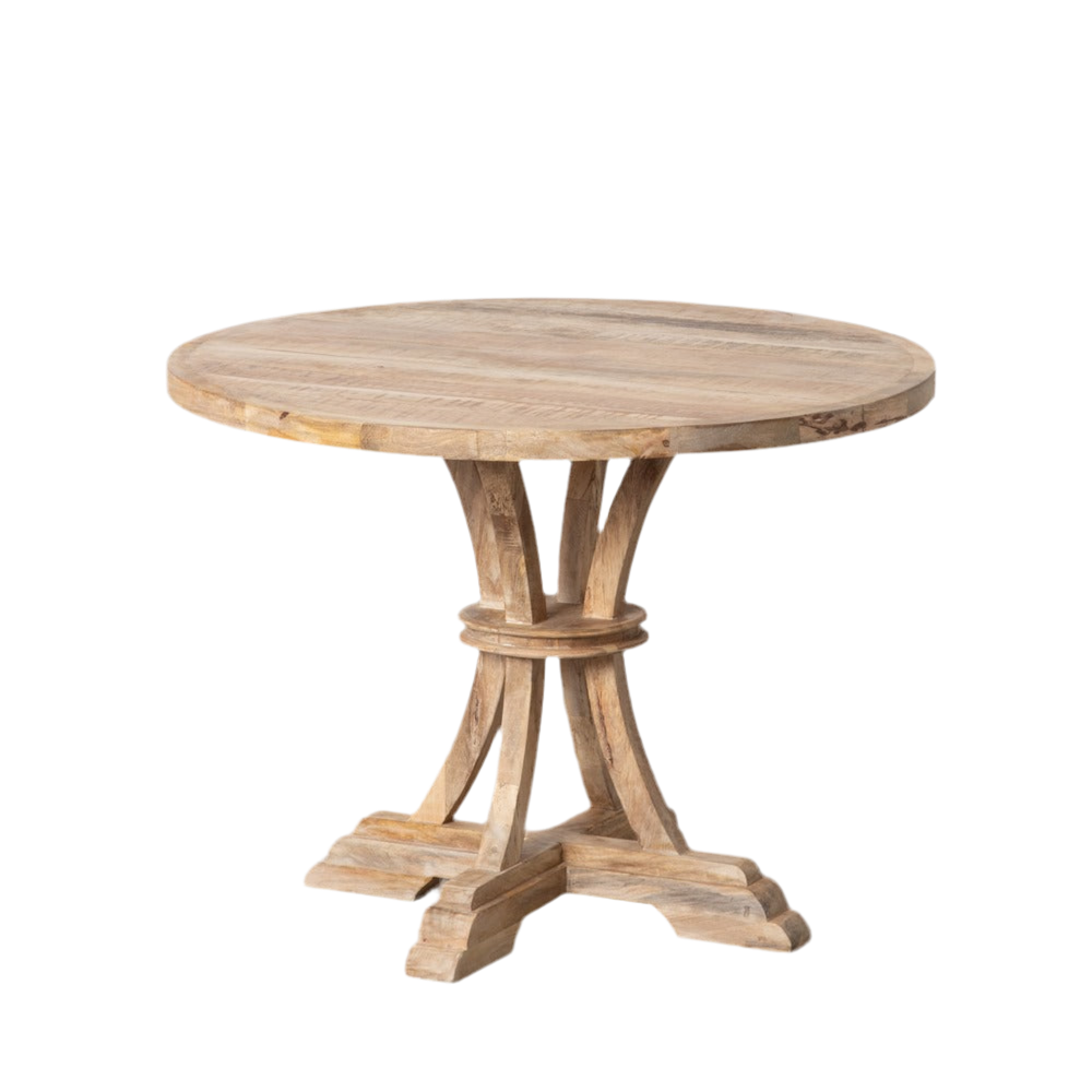 MESA COMEDOR MADERA DE MANGO DECAPÉ 100CM.