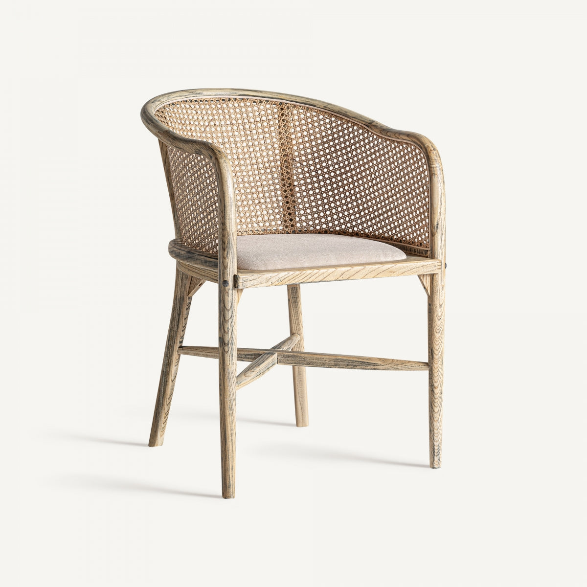 Silla madera de abedul / lino / cannage