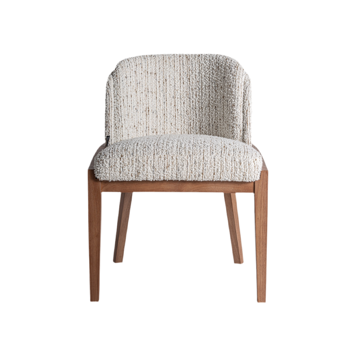 SILLA tejido bouclé / madera de caucho