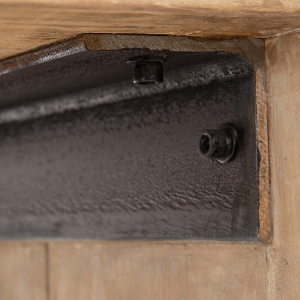 Mesa de comedor de madera de pino natural