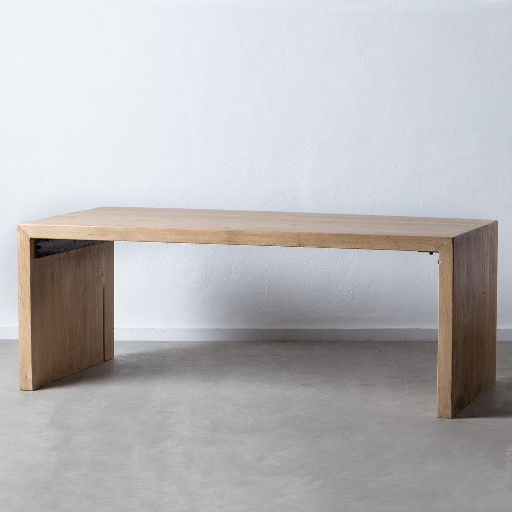 Mesa de comedor de madera de pino natural