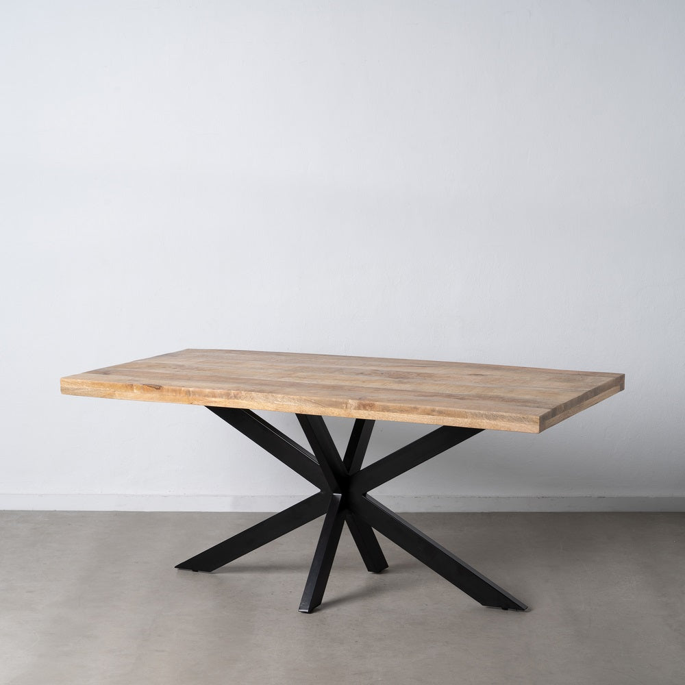 MESA COMEDOR MADERA DE MANGO / HIERRO 180CM