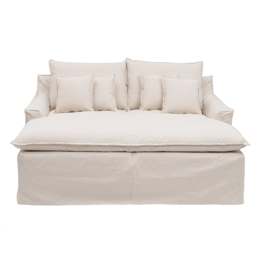 SOFÁ CHAISE LONGUE BEIGE TEJIDO SALÓN 190 X 165 X 95 CM