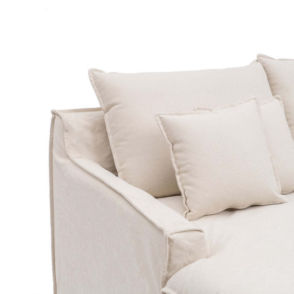 SOFÁ CHAISE LONGUE BEIGE TEJIDO SALÓN 190 X 165 X 95 CM
