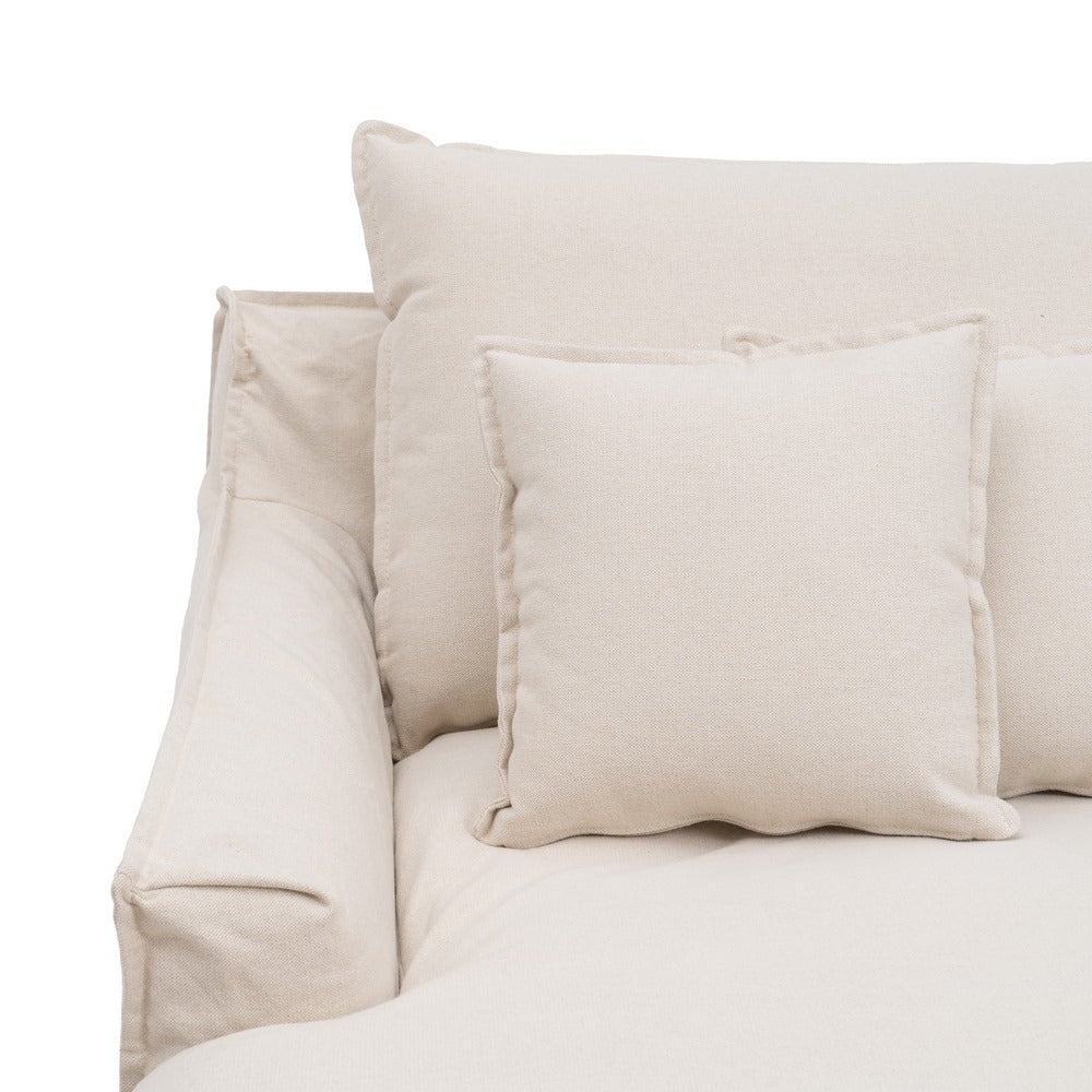 SOFÁ CHAISE LONGUE BEIGE TEJIDO SALÓN 190 X 165 X 95 CM