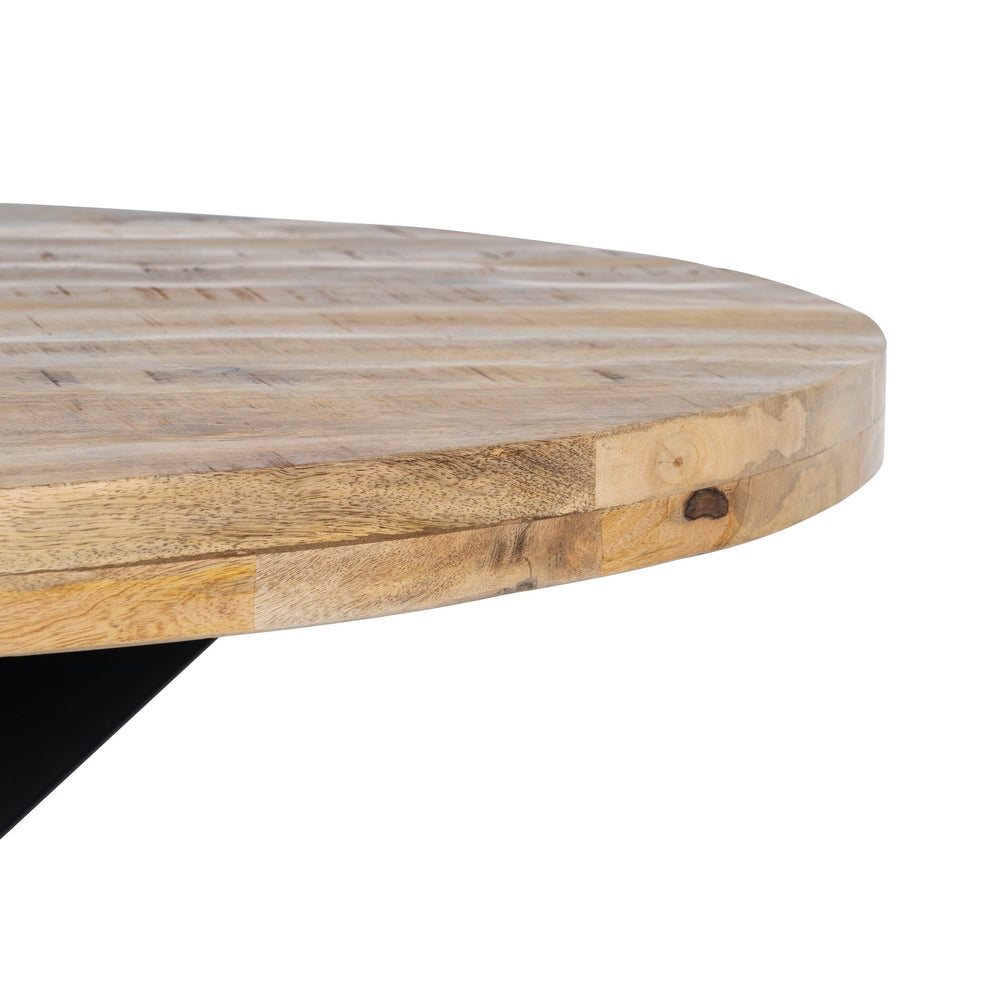 MESA COMEDOR MADERA DE MANGO / HIERRO 130CM