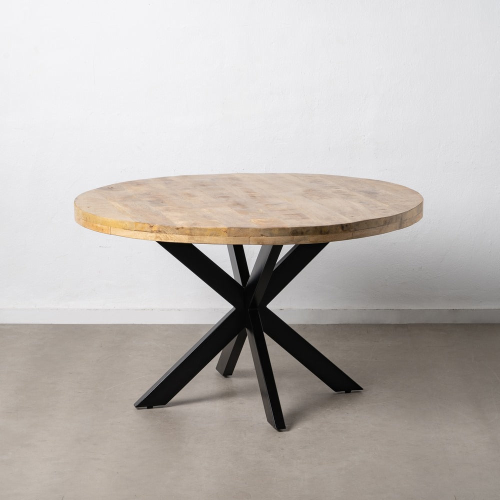 MESA COMEDOR MADERA DE MANGO / HIERRO 130CM