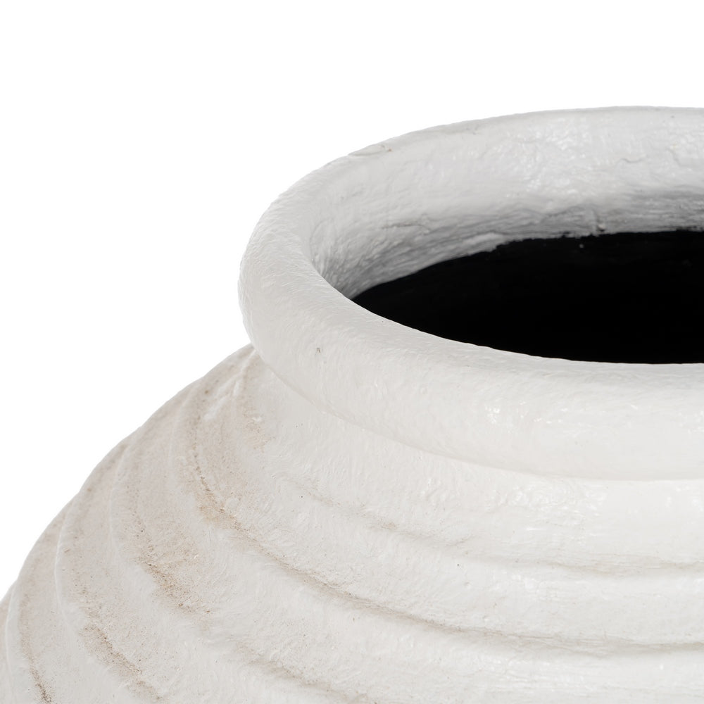 Ánfora blanca de fibra de cemento
