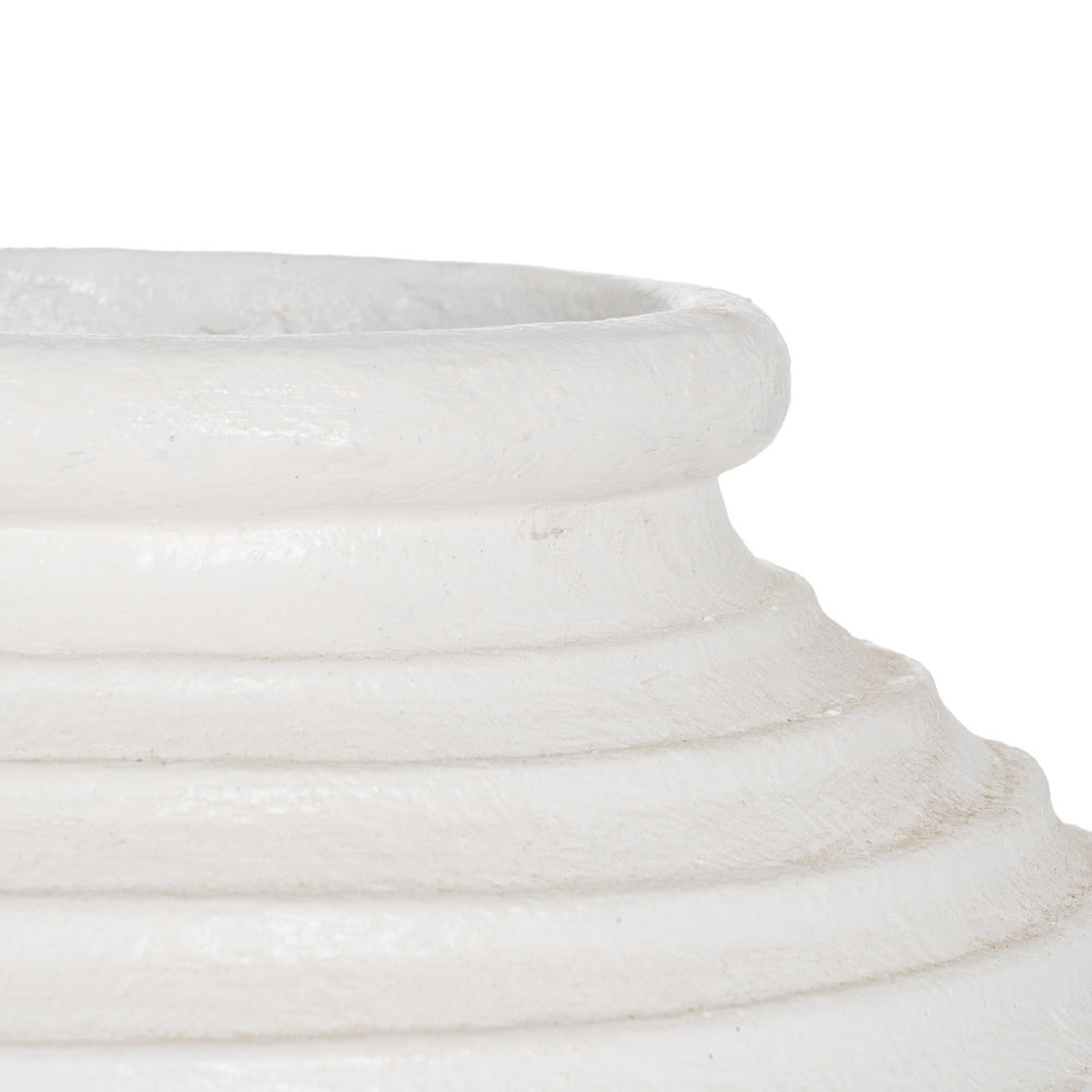 Ánfora blanca de fibra de cemento