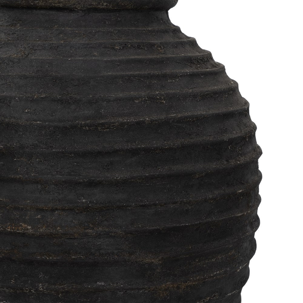Ánfora decorativa gris de fibra de cemento