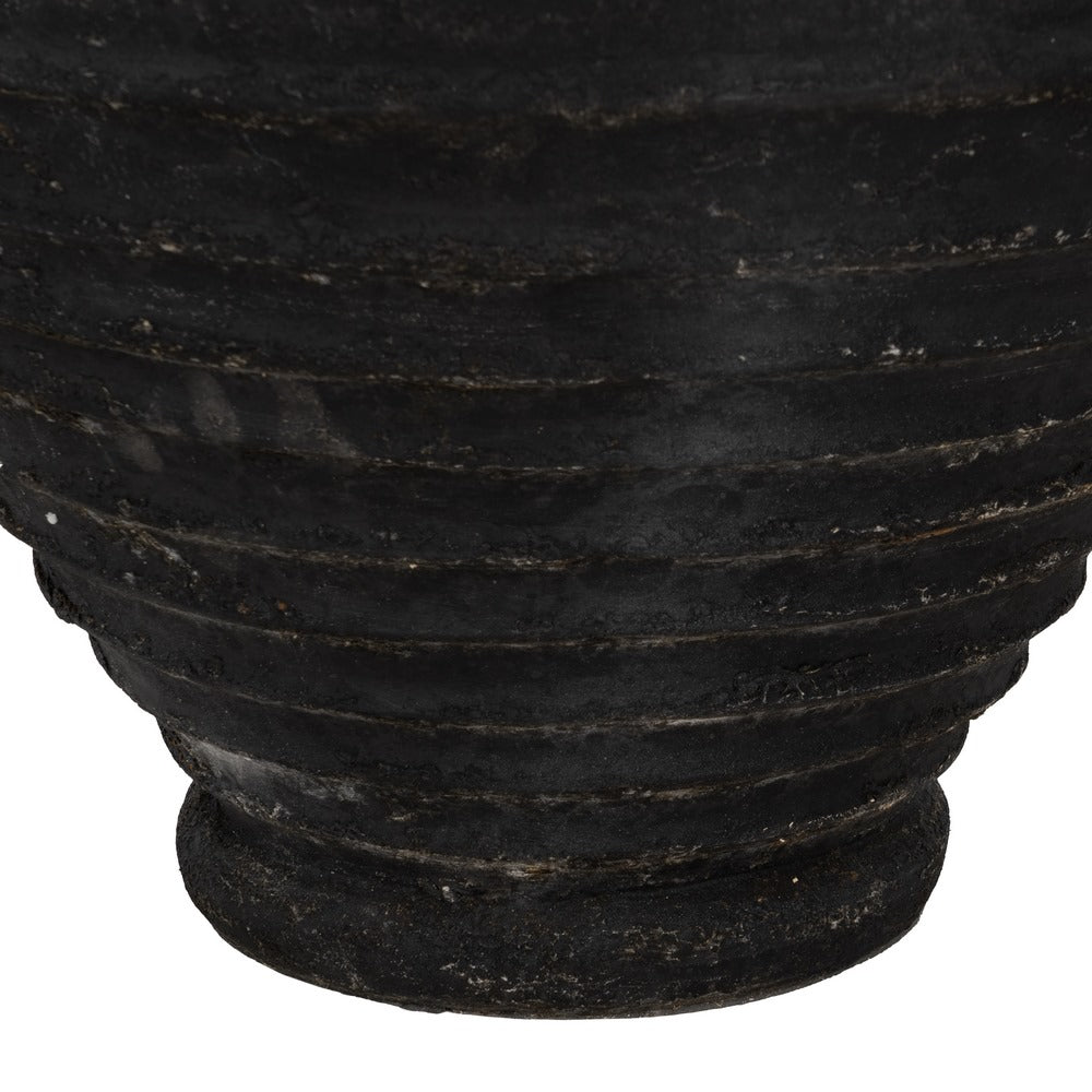 Ánfora decorativa gris de fibra de cemento
