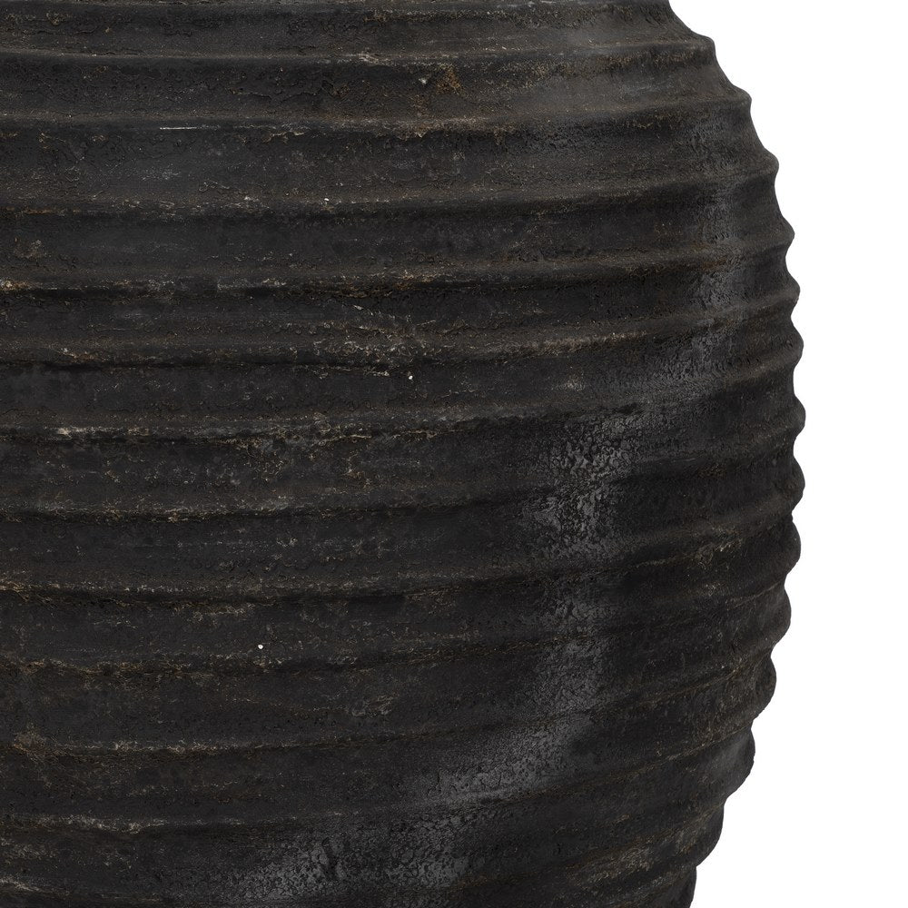 ÁNFORA DECORATIVA GRIS DE FIBRA DE CEMENTO