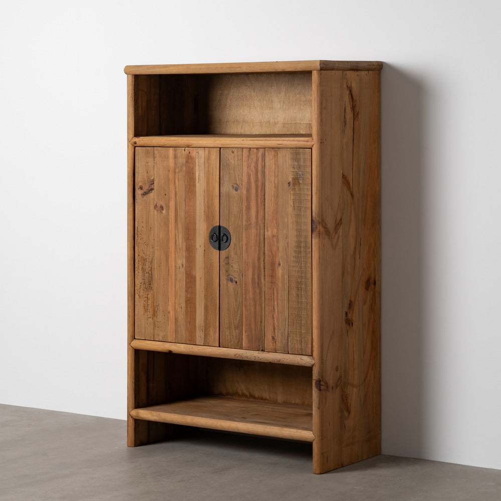 Armario de madera de pino reciclada natural