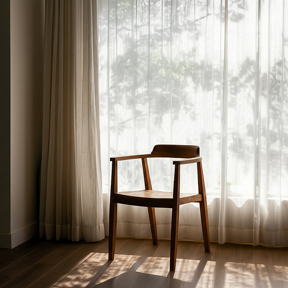 SILLA MADERA TECA.