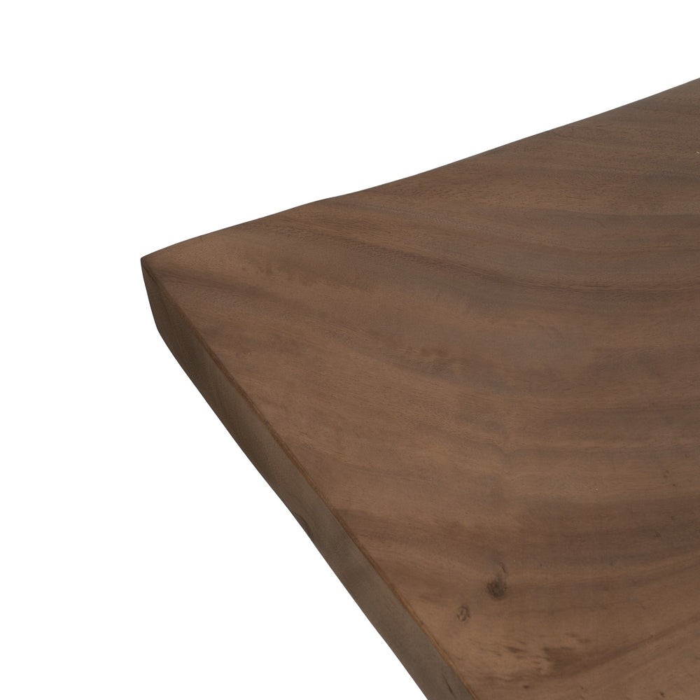 Mesa de comedor de madera de suar y hierro