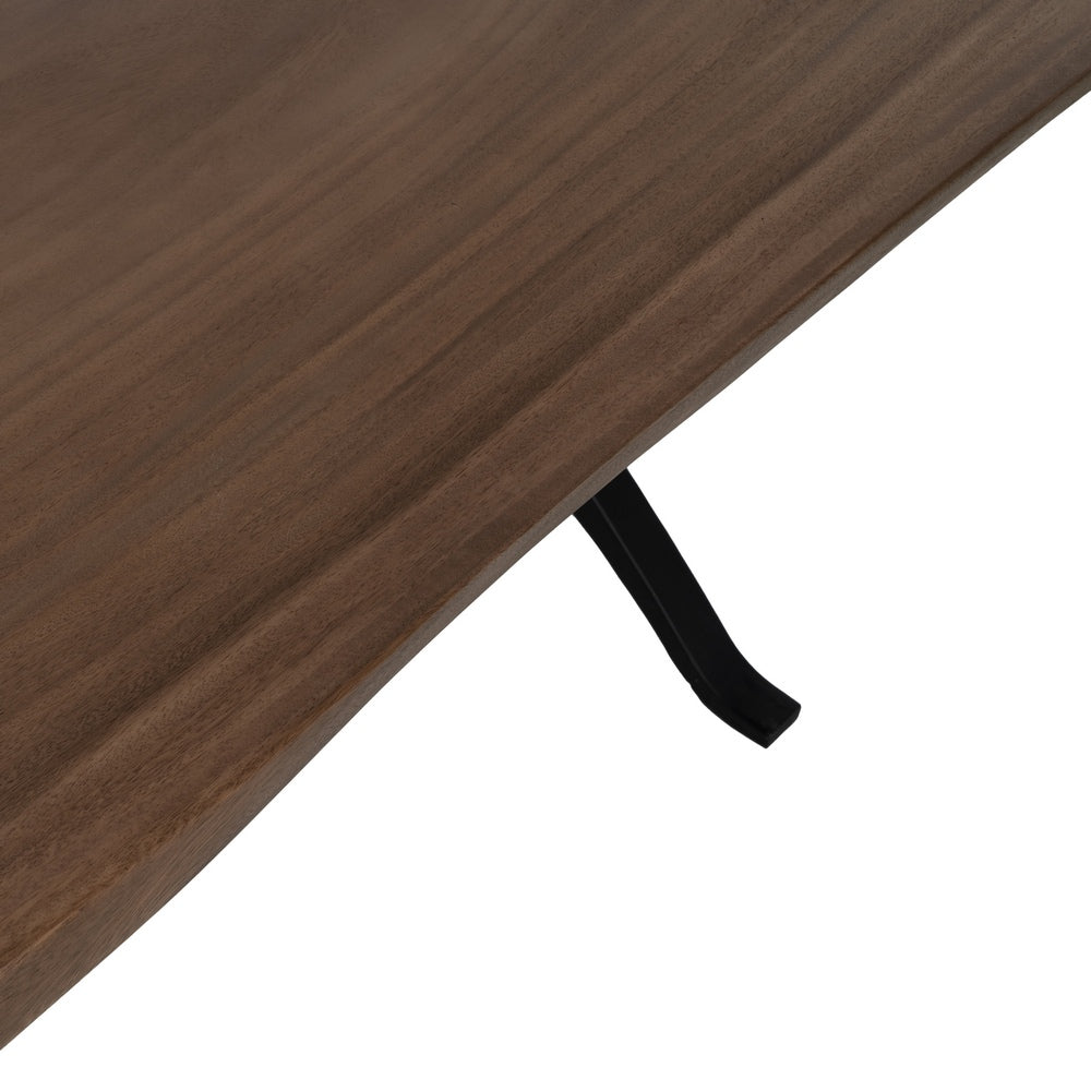 Mesa de comedor de madera de suar y hierro