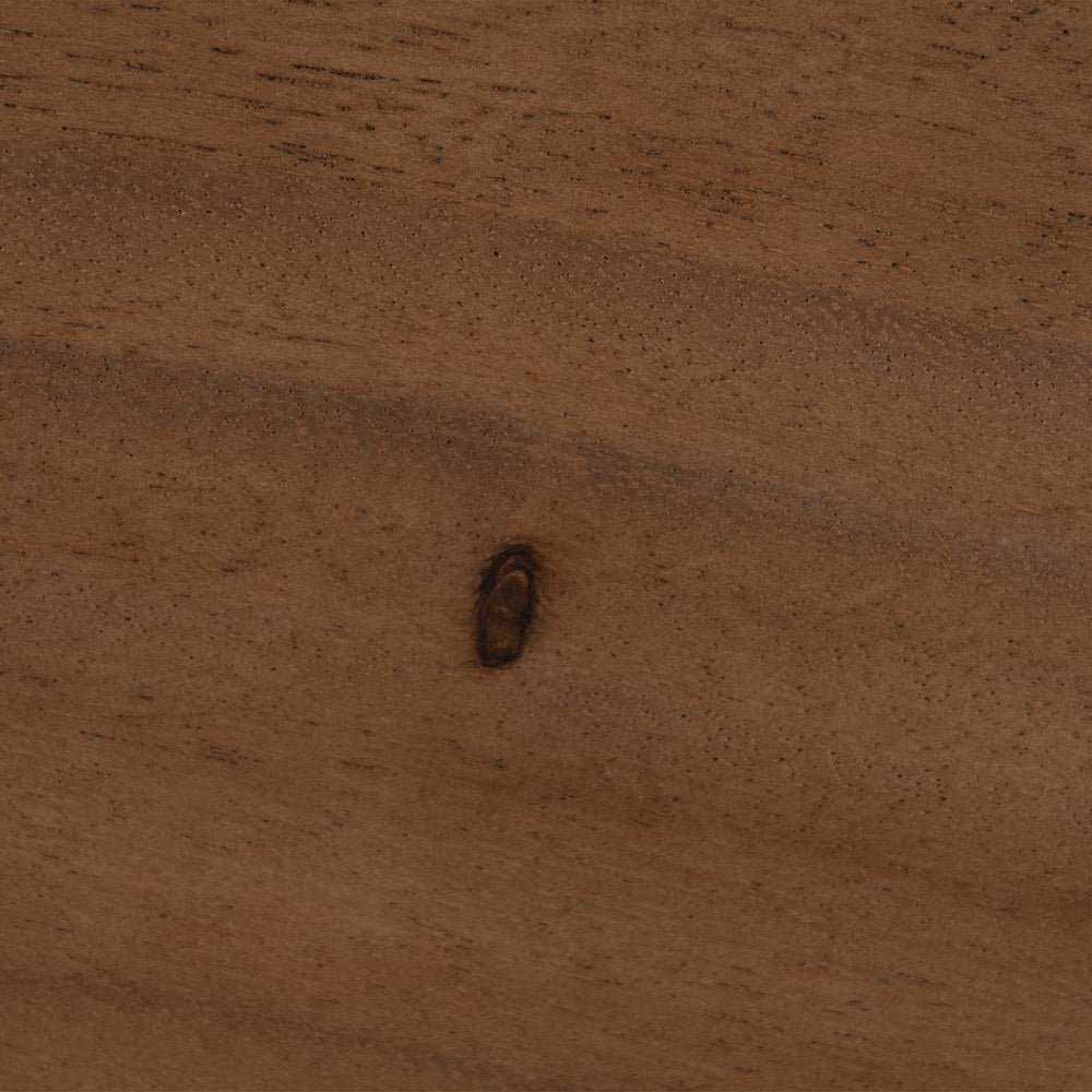 Mesa de comedor de madera de suar y hierro
