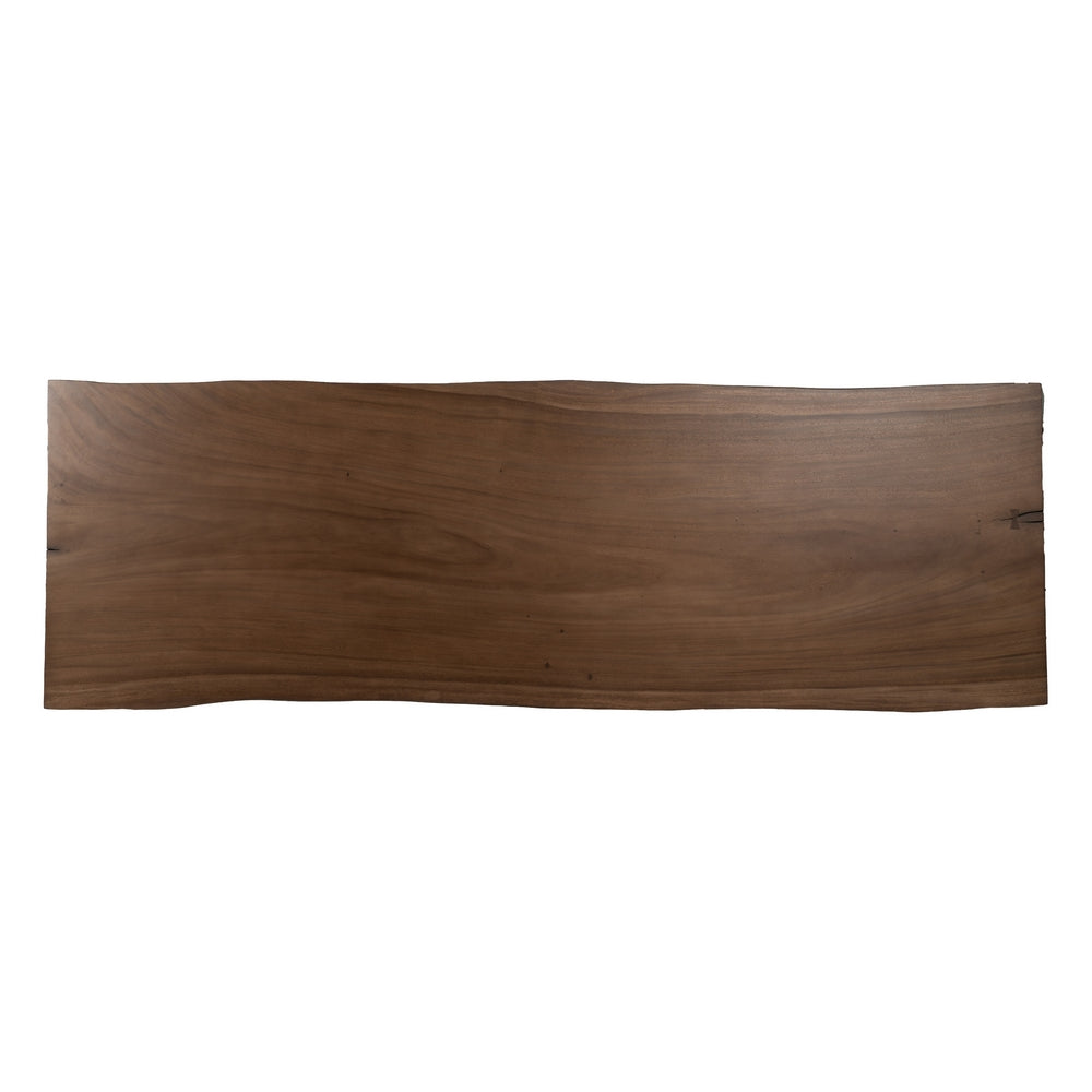 Mesa de comedor de madera de suar y hierro