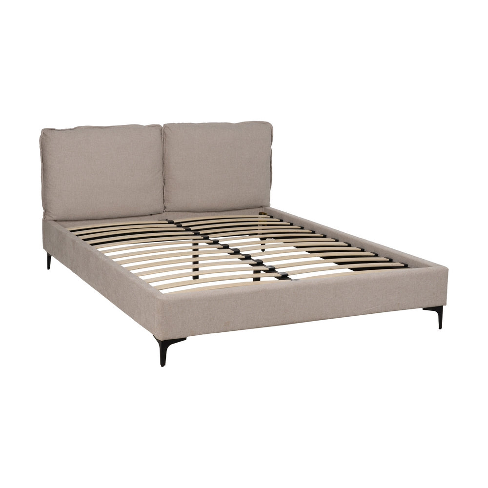 CAMA CON CABECERO BEIGE