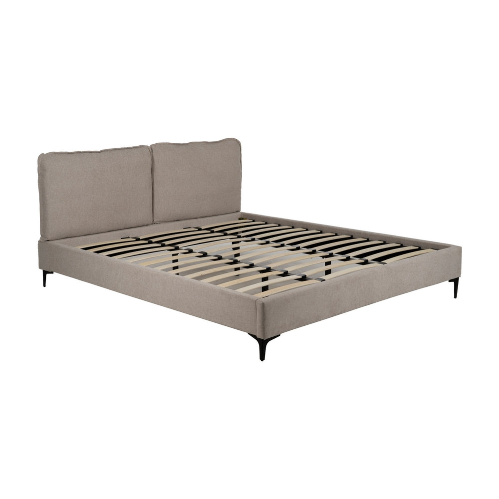 CAMA CON CABECERO BEIGE