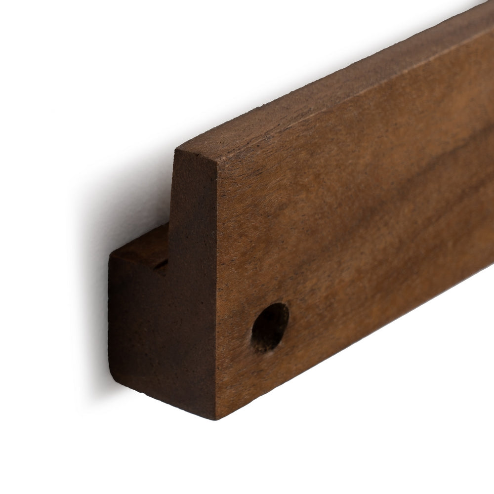 Mesita flotante de madera de mango con cajón.