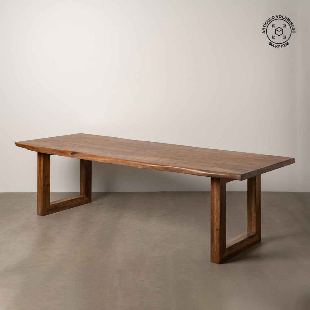 MESA COMEDOR MARRÓN MADERA DE ACACIA