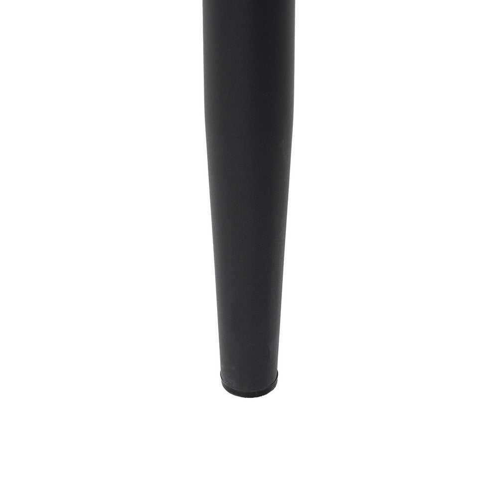 Taburete tapizado gris con estructura metálica