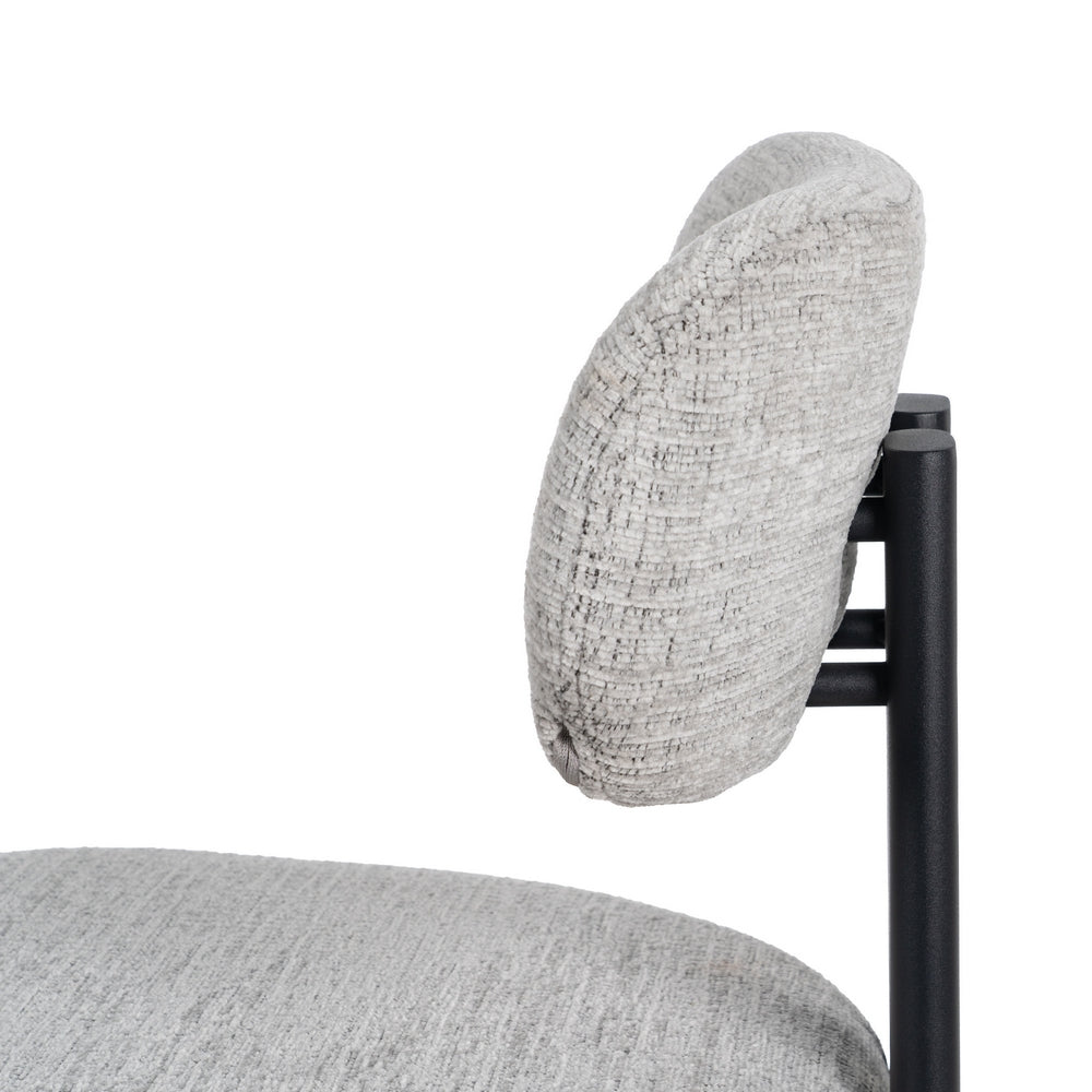 Taburete Alto en Metal y Tejido Gris