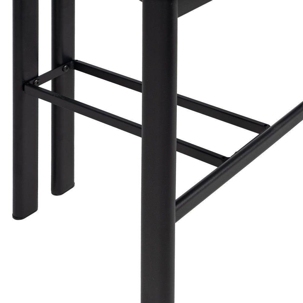 Taburete Alto en Metal y Tejido Gris