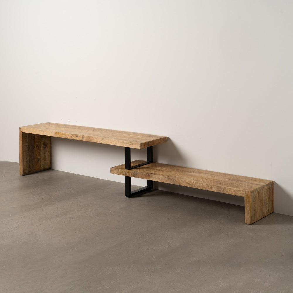 MUEBLE TV MADERA Y HIERRO