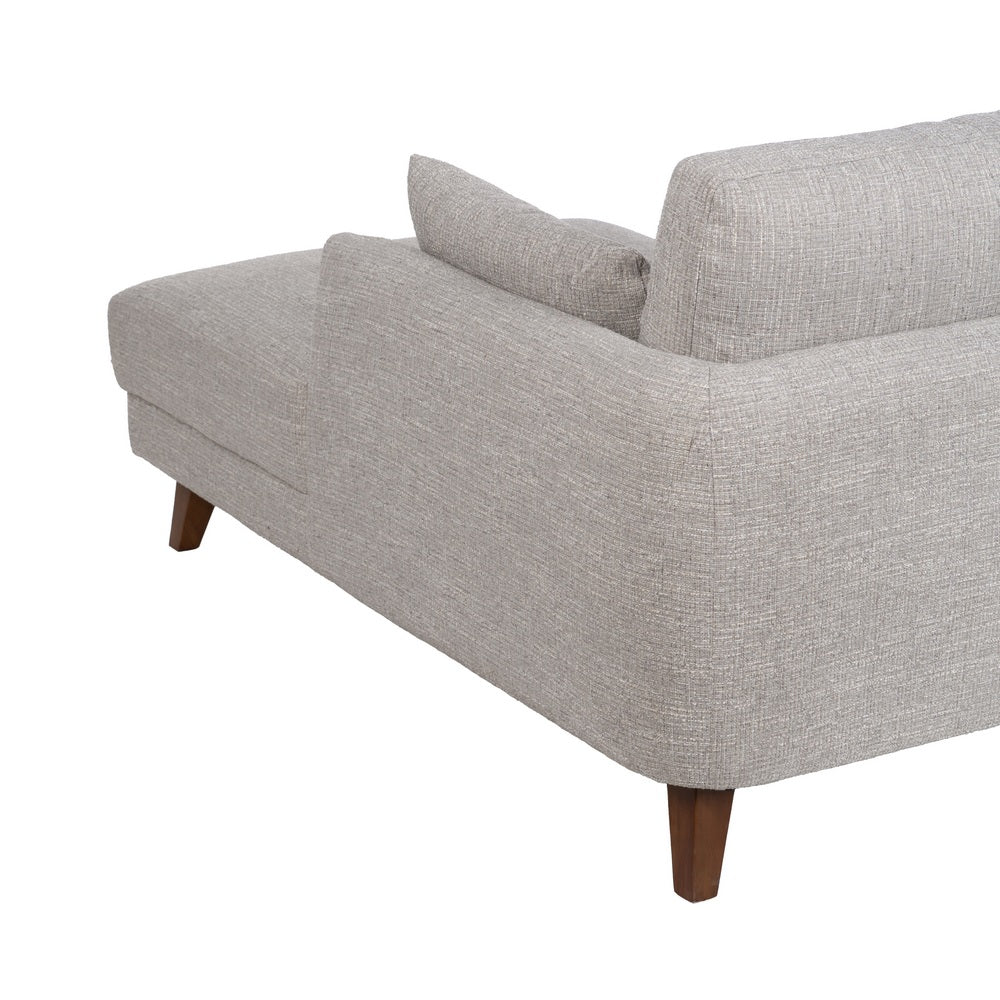 SOFÁ CHAISE LONGUE GRIS TEJIDO-MADERA